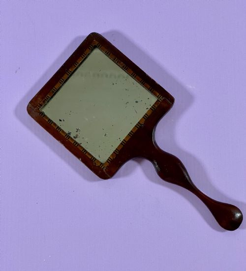 AN UNUSUAL GEORGIAN MAHOGANY HAND MIRROR - ADDITIONAL PHOTO 1