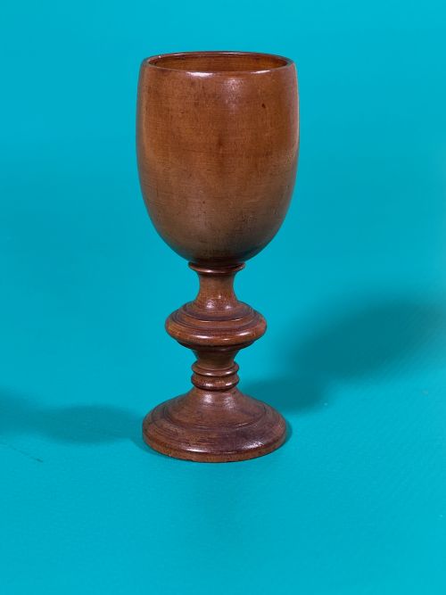 antique treen goblet dated made from apple wood - CATEGORY: ANTIQUE MISCELLANEOUS - DATED 19TH CENTURY