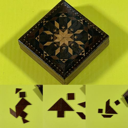 ANTIQUE TREEN TANGRAM PUZZLE TUNBRIDGE WARE - ADDITIONAL PHOTO 1