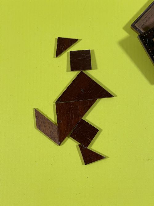 ANTIQUE TREEN TANGRAM PUZZLE TUNBRIDGE WARE - ADDITIONAL PHOTO 8