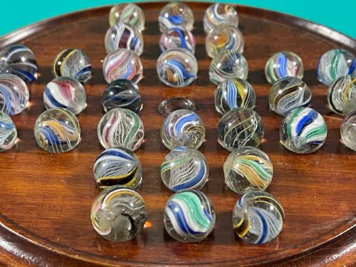 ANTIQUE SOLITAIRE BOARD VICTORIAN MARBLES - ADDITIONAL PHOTO 1