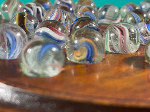 ANTIQUE SOLITAIRE BOARD VICTORIAN MARBLES - ADDITIONAL PHOTO 5