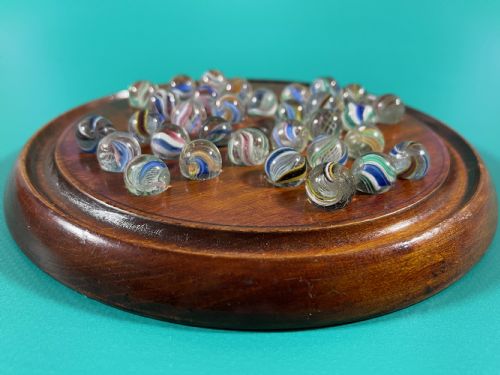 ANTIQUE SOLITAIRE BOARD VICTORIAN MARBLES - ADDITIONAL PHOTO 7