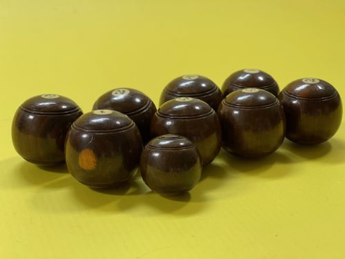 A SET OF MINI INDOOR CARPET BOWLS - ADDITIONAL PHOTO 1