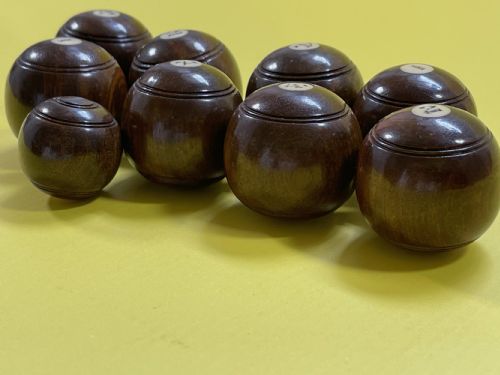 A SET OF MINI INDOOR CARPET BOWLS - ADDITIONAL PHOTO 2