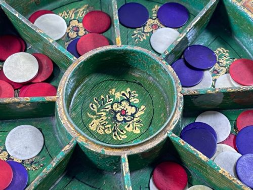 ANTIQUE POPE JOAN GAME WITH BONE COUNTERS - ADDITIONAL PHOTO 1