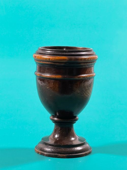 antique treen laburnum duck egg cup large size - CATEGORY: ANTIQUE MISCELLANEOUS - DATED 18TH CENTURY