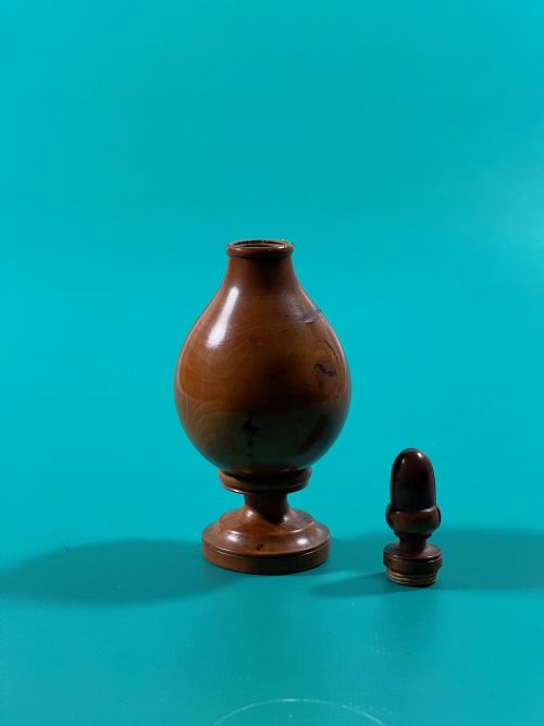 ANTIQUE TREEN BOXWOOD SPICE FLASK - ADDITIONAL PHOTO 5