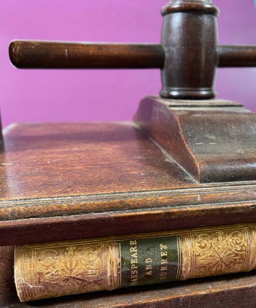 ANTIQUE MAHOGANY BOOK PRESS - ADDITIONAL PHOTO 3
