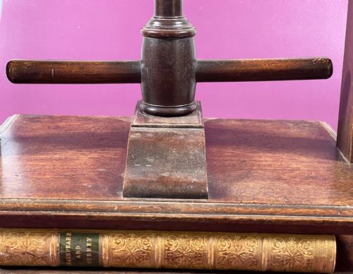 ANTIQUE MAHOGANY BOOK PRESS - ADDITIONAL PHOTO 4