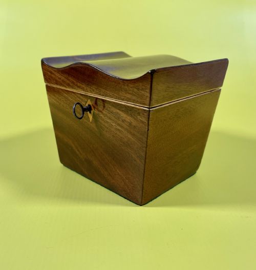 ANTIQUE GEORGIAN TEA CADDY SERPENTINE SHAPED TOP - ADDITIONAL PHOTO 6