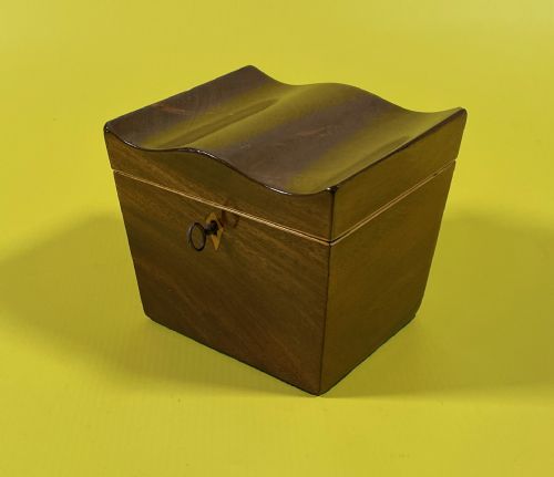 ANTIQUE GEORGIAN TEA CADDY SERPENTINE SHAPED TOP - ADDITIONAL PHOTO 7