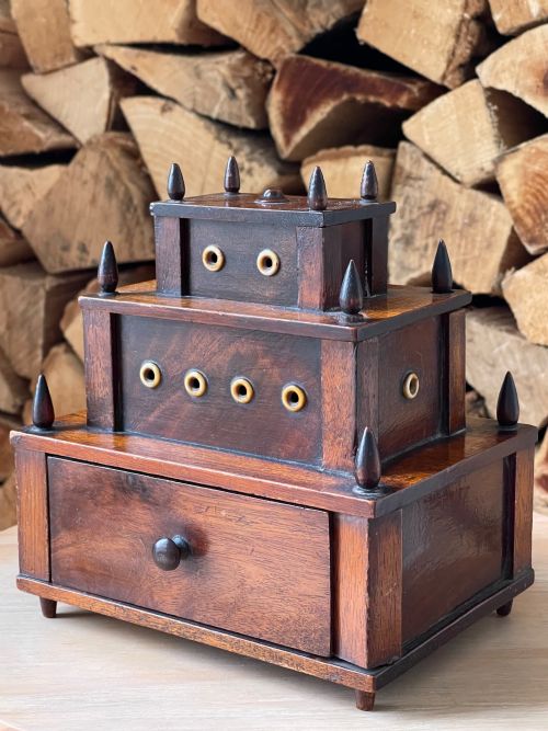 antique sewing reel box holder - CATEGORY: ANTIQUE BOXES - DATED GEORGIAN