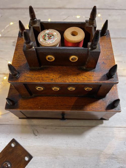 ANTIQUE SEWING REEL BOX HOLDER - ADDITIONAL PHOTO 5