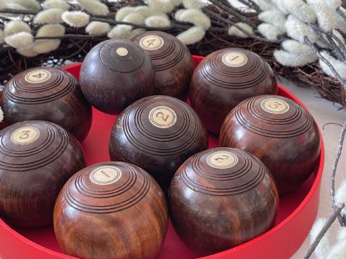 ANTIQUE TREEN TABLE BOWLS JACK - ADDITIONAL PHOTO 1