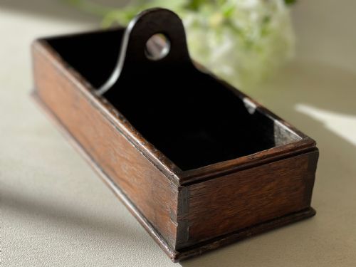 ANTIQUE WELSH GEORGIAN OAK TABLE BOX OR CONDIMENT BOX - ADDITIONAL PHOTO 2