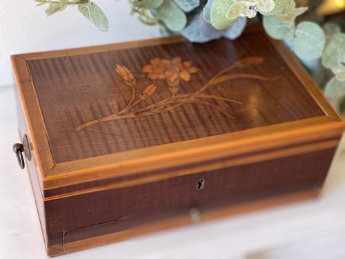A GEORGIAN MAHOGANY INLAID NETTING BOX - ADDITIONAL PHOTO 9