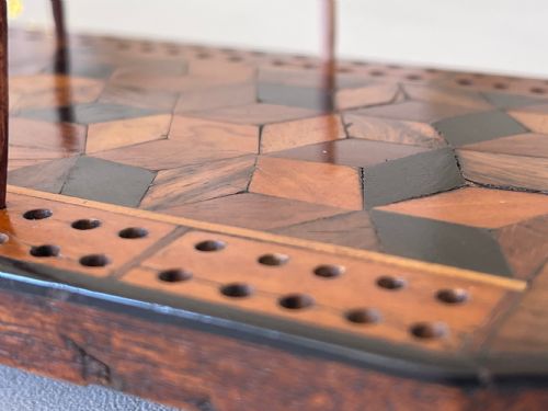 ANTIQUE TUNBRIDGE WARE CRIBBAGE BOARD PEGS - ADDITIONAL PHOTO 1