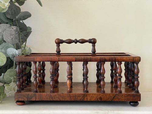ANTIQUE ROSEWOOD LETTER OR STATIONERY RACK - ADDITIONAL PHOTO 2