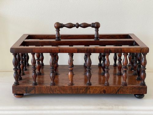 ANTIQUE ROSEWOOD LETTER OR STATIONERY RACK - ADDITIONAL PHOTO 3