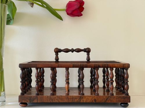 ANTIQUE ROSEWOOD LETTER OR STATIONERY RACK - ADDITIONAL PHOTO 6