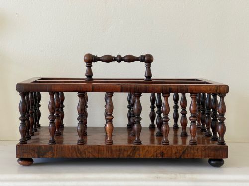 ANTIQUE ROSEWOOD LETTER OR STATIONERY RACK - ADDITIONAL PHOTO 7