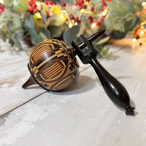 ANTIQUE TUNBRIDGE WARE HUMMING TOP - ADDITIONAL PHOTO 4