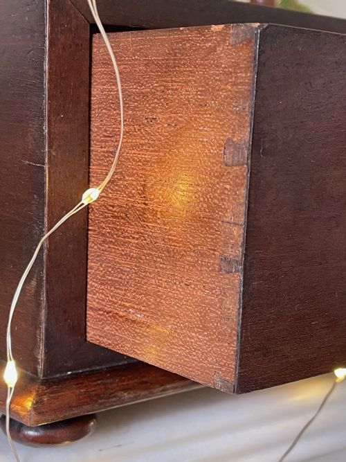 ANTIQUE MAHOGANY SEWING COMPANION - ADDITIONAL PHOTO 2