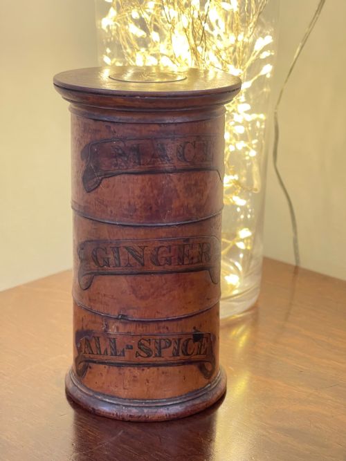 ANTIQUE TREEN THREE TIER SPICE TOWER - ADDITIONAL PHOTO 2
