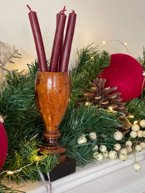 ANTIQUE TREEN SPILL VASE - ADDITIONAL PHOTO 2