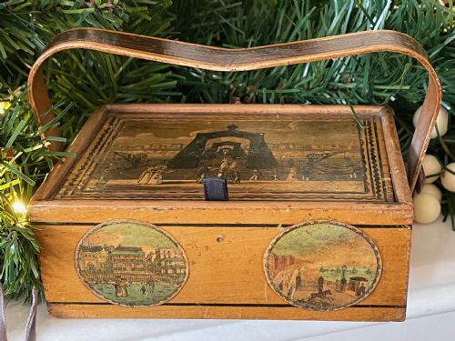 ANTIQUE TUNBRIDGE WARE SEWING PANNIER REELS MEASURE - ADDITIONAL PHOTO 7