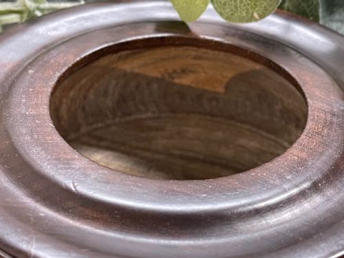 AN ANTIQUE LIGNUM VITAE LIDDED POT - ADDITIONAL PHOTO 2
