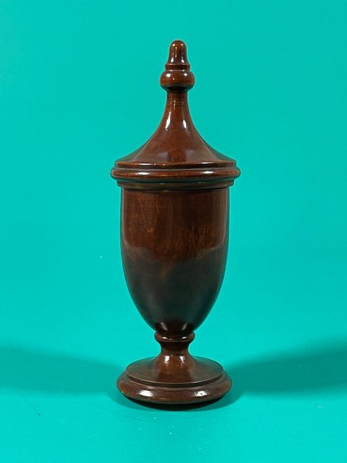 antique fruitwood lidded spice pot - CATEGORY: ANTIQUE MISCELLANEOUS - DATED 19TH CENTURY