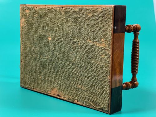 A SMALL SATINWOOD ROSEWOOD SMALL BOOK TRAY - ADDITIONAL PHOTO 2