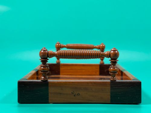 A SMALL SATINWOOD ROSEWOOD SMALL BOOK TRAY - ADDITIONAL PHOTO 4