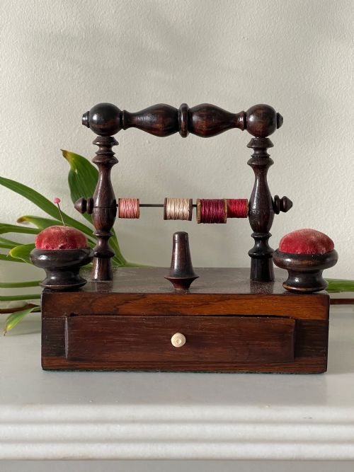 antique rosewood sewing companion - CATEGORY: ANTIQUE MISCELLANEOUS - DATED 19TH CENTURY