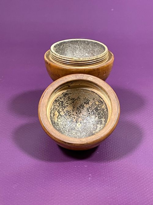 ANTIQUE TREEN BOXWOOD PILL SILVERER - ADDITIONAL PHOTO 2