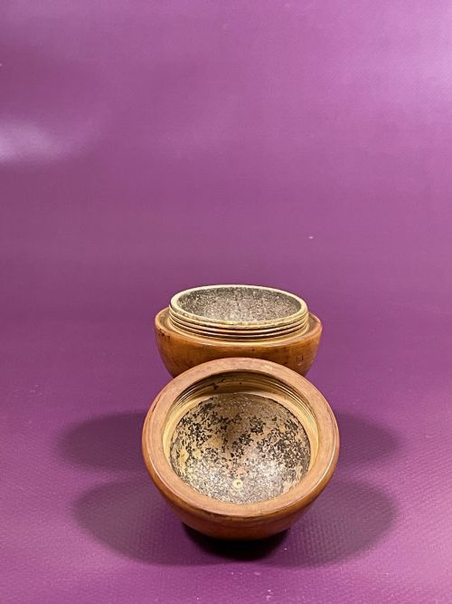 ANTIQUE TREEN BOXWOOD PILL SILVERER - ADDITIONAL PHOTO 6