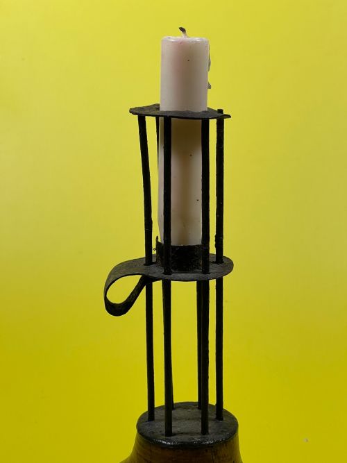 ANTIQUE BIRDCAGE OR STABLE CANDLE HOLDER - ADDITIONAL PHOTO 4