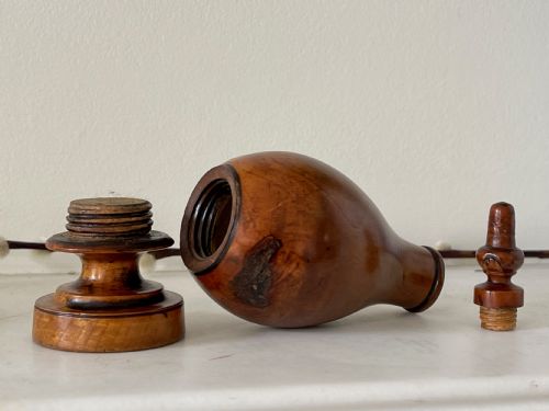 ANTIQUE TREEN SPICE FLASK - ADDITIONAL PHOTO 1