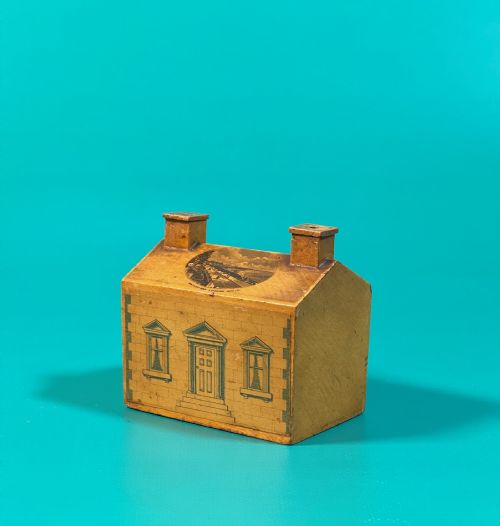 a scottish mauchline ware house money box - CATEGORY: ANTIQUE BOXES - DATED 19TH CENTURY
