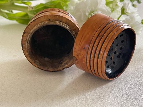 ANTIQUE TREEN POUNCE POT - ADDITIONAL PHOTO 3