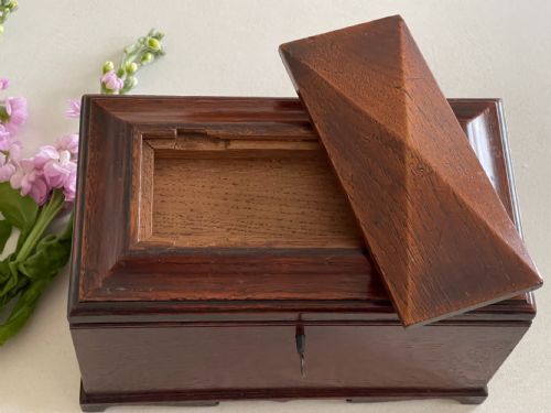 ANTIQUE OAK BOX SECRET COMPARTMENT - ADDITIONAL PHOTO 1