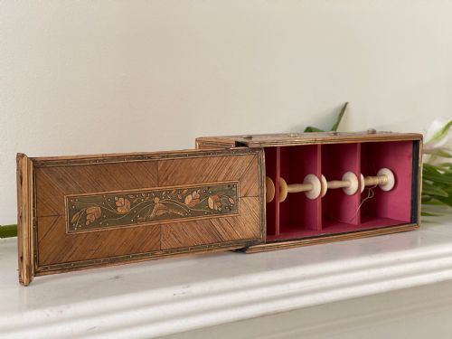 Antique Prisoner of War Straw Reel Box