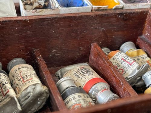 ANTIQUE ARTISTS PAINT BOX REEVES SONS WITH CONTENTS - ADDITIONAL PHOTO 1