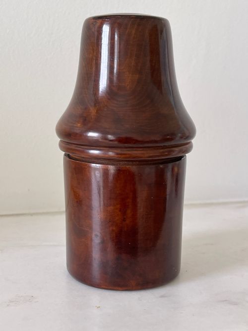 antique treen fruitwood bottlecase glass bottle beaker - CATEGORY: ANTIQUE MISCELLANEOUS - DATED 19TH CENTURY