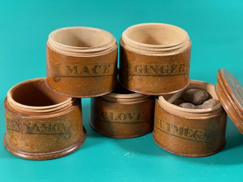 ANTIQUE TREEN FIVE TIER SPICE TOWER - ADDITIONAL PHOTO 1