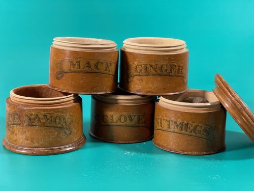 ANTIQUE TREEN FIVE TIER SPICE TOWER - ADDITIONAL PHOTO 2