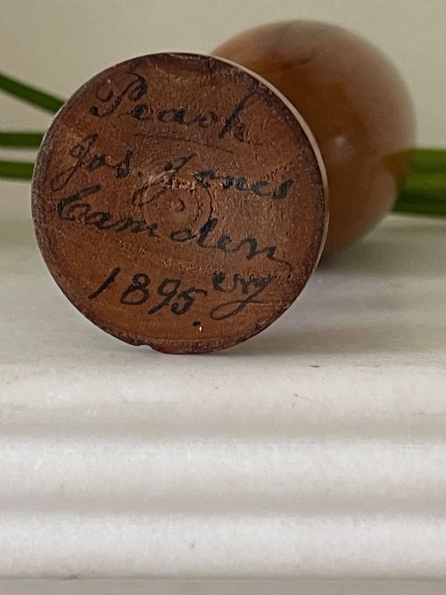 ANTIQUE TREEN SMALL GOBLET PEACH WOOD - ADDITIONAL PHOTO 1