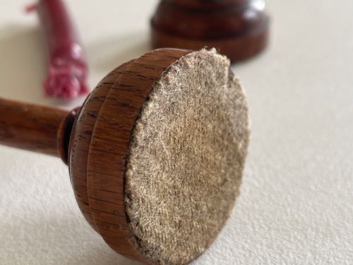 MINI ANTIQUE TREEN TAPER CANDLESTICKS - ADDITIONAL PHOTO 2